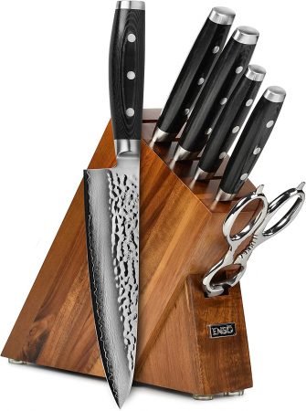 Enso Damascus Japanese Stainless Steel - 7 Piece Knife Set