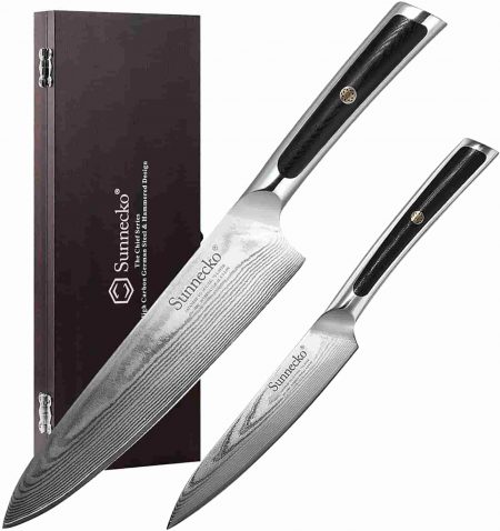Sunnecko Damascus Chef Knife Set